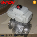 Electric stainless steel 3 way flange end ball valve